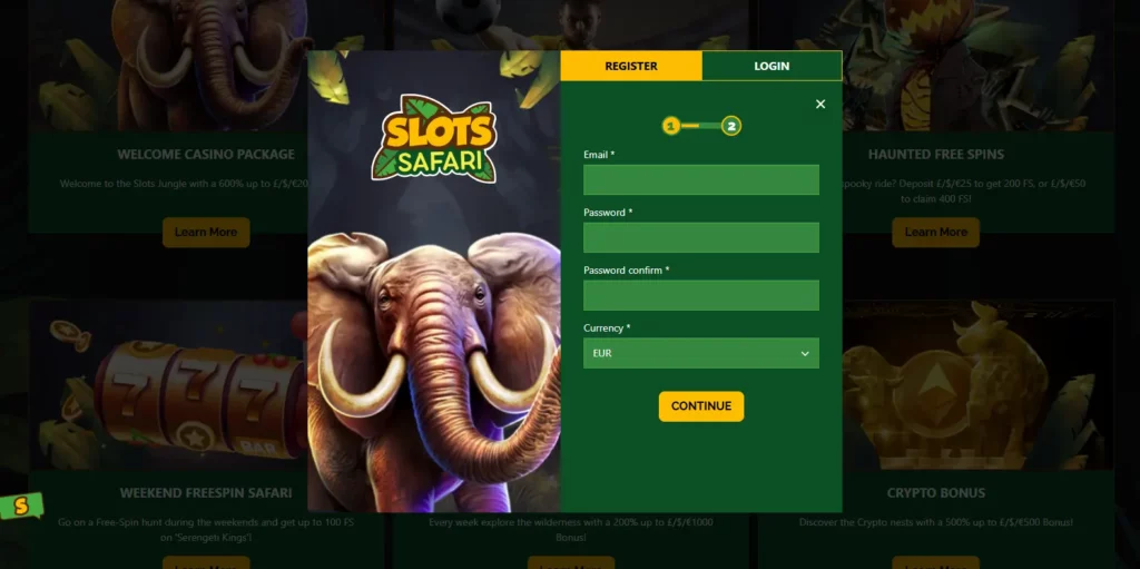 slotssafari register